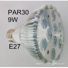 Shenzhen fabricant haute qualité 100-240v B22 E26 E27 9w par30 projecteur led par30 9w